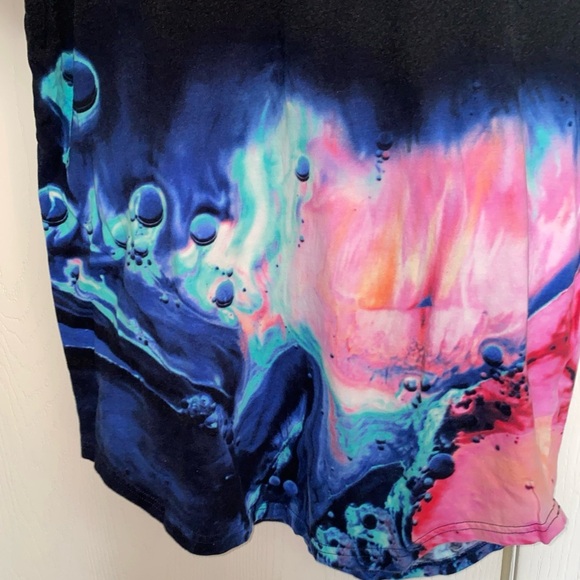 Hollister Men's Black and Blue‎ pink Graphic T-Shirt summertime medium - Picture 5 of 9